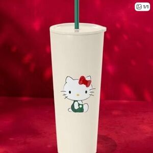 Starbucks White Tumbler with Hello Kitty Design
